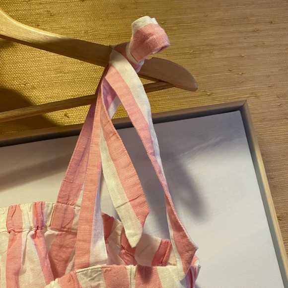 JCrew Pink & White Stripe tie shoulder tank - Picture 4 of 5